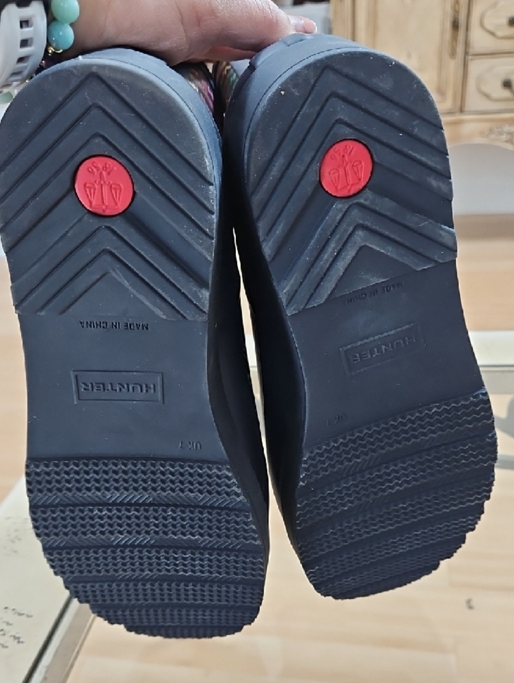Hunter Black Rain Boots with Multicolor Logo Print - Picture 4 of 4